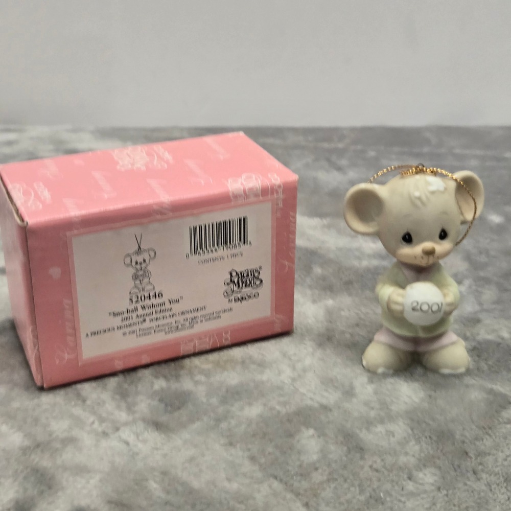 Precious Moments 2001 Annual Edition Mouse Ornament Sno-ball Without You 520446